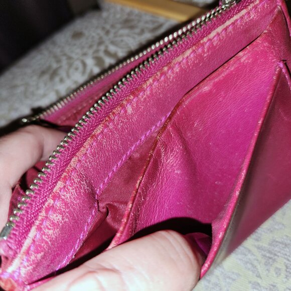 Coach Pink Leather Coin Pouch GUC - Picture 3 of 7